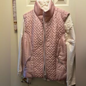 Hannah Quilted Pink Women's Vest with Long Sleeve Top